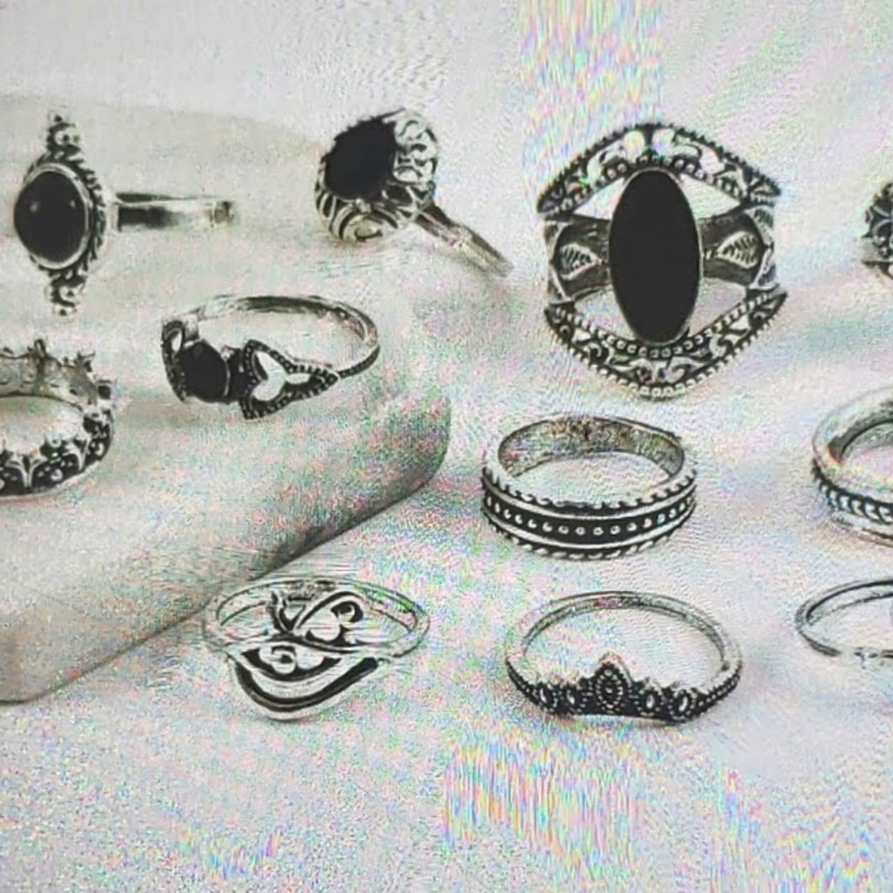 Silver midi 11 peace ring set